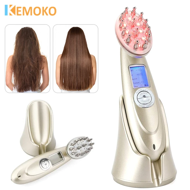 

EMS Electric Massage Comb Red Light Therapy Hair Growth Massage Scalp Brush Anti Hair Loss Liquid Oil Applicator Anti Hair Loss