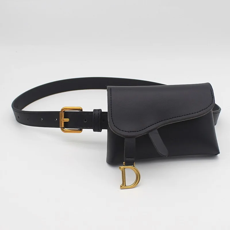 

Women Bag Female Waist Fanny Pack Belt Bum Hip Belly For PU Leather Handbag Kangaroo Lady Banano Banana Phone Side Mobile Bumbag