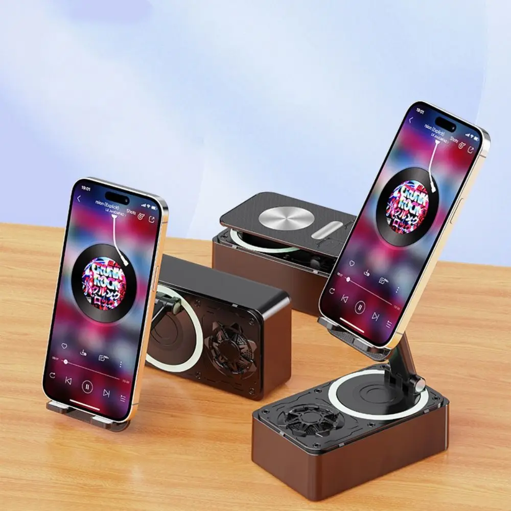 

Foldable 3 in 1 Phone Holder Rotating Anti-Slip Pads Bluetooth Speaker Phone Stand Adjustable Multi-Function
