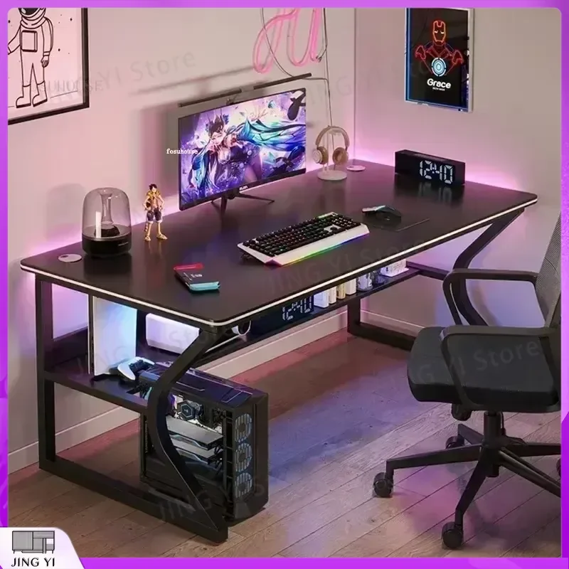 Modern Adjustable Computer Desk for Office Study Gaming Ergonomic Workstation with Cable Management Simple Desktop Table for