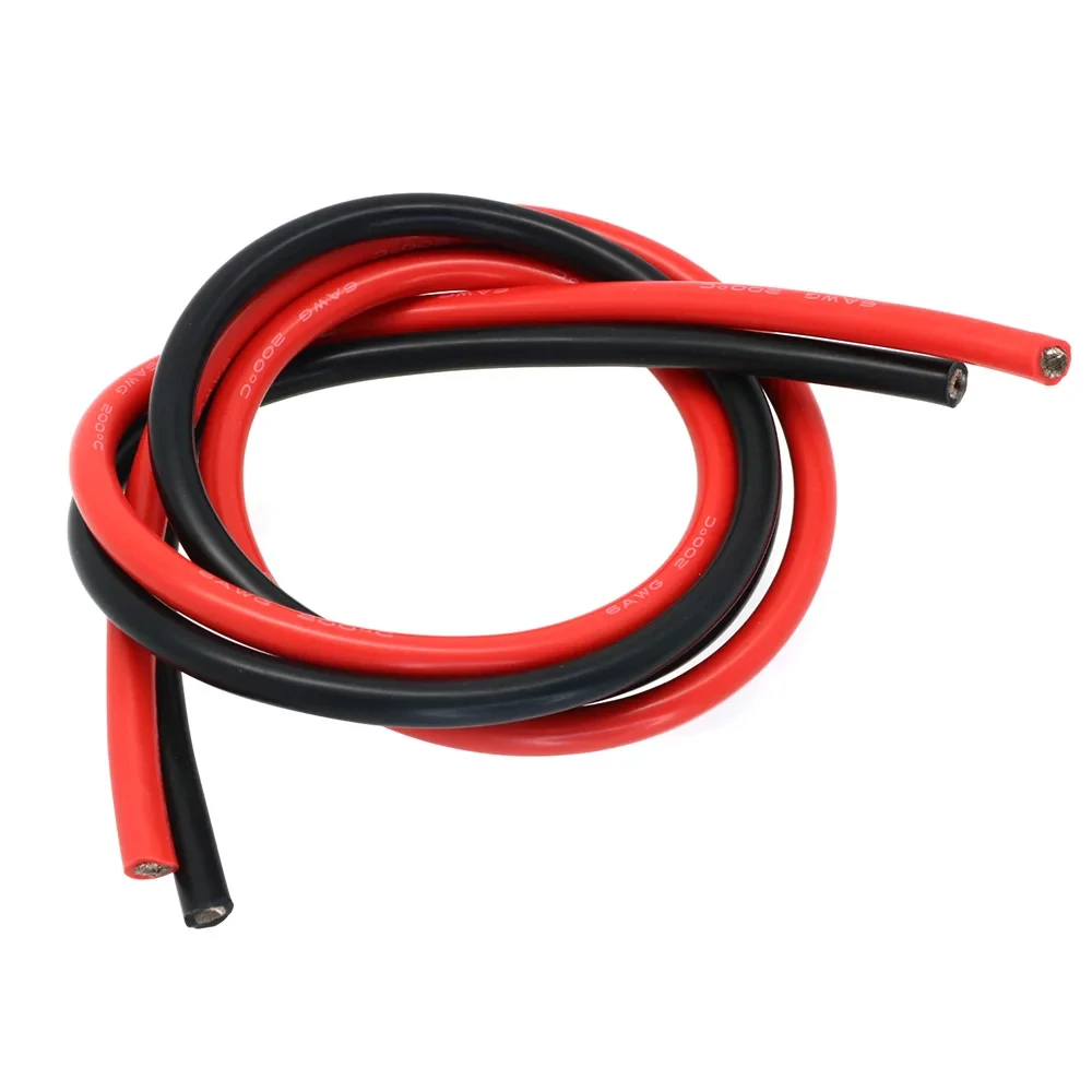 2 Meter/Lot Superweiches Silikonkabel-Set Rot & Schwarz Hitzebeständiges Kabel mit Stärke 10 12 14 16 18 20 22 24 26 AWG (1 Meter Rot + 1 Meter Schwarz) – Detail 6