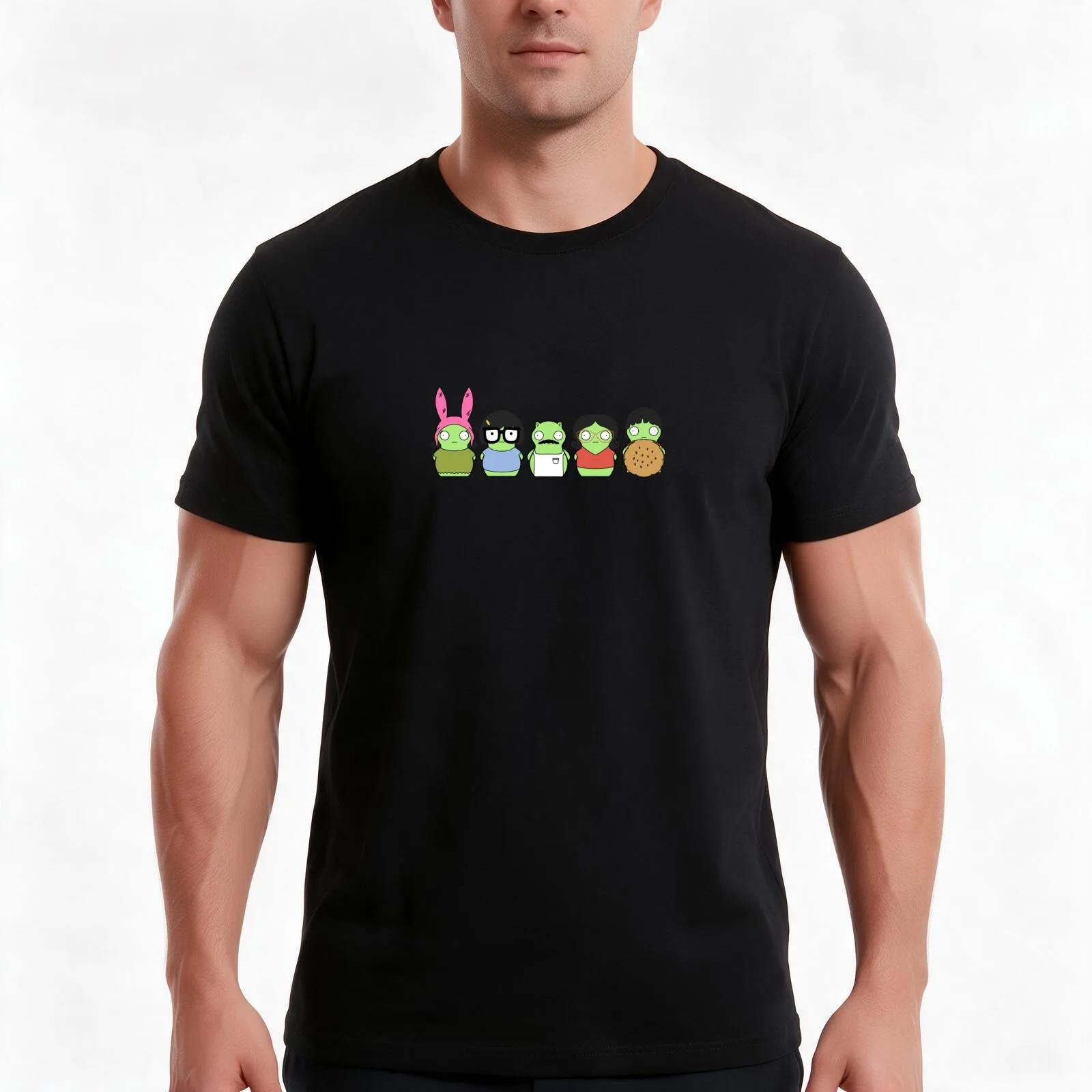 Kuchi Kopi Belchers T-Shirt, Summer Casual Cotton Tee, Oversized Streetwear Tops, Vintage Graphic Print, Loose Fit Short Sleeve