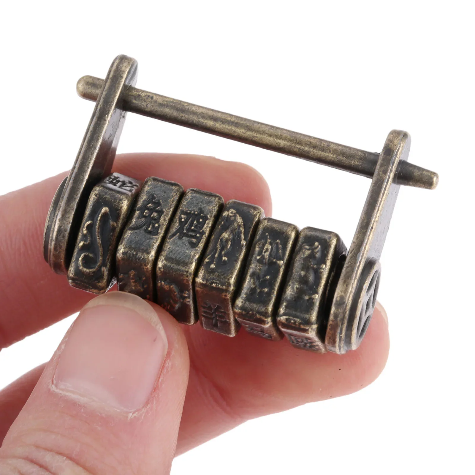 DRELD 1Pc Antique Bronze chiński stary Keyed kłódka Retro kombinacja blokada biżuteria Box kłódka meble dekoracja drzwi