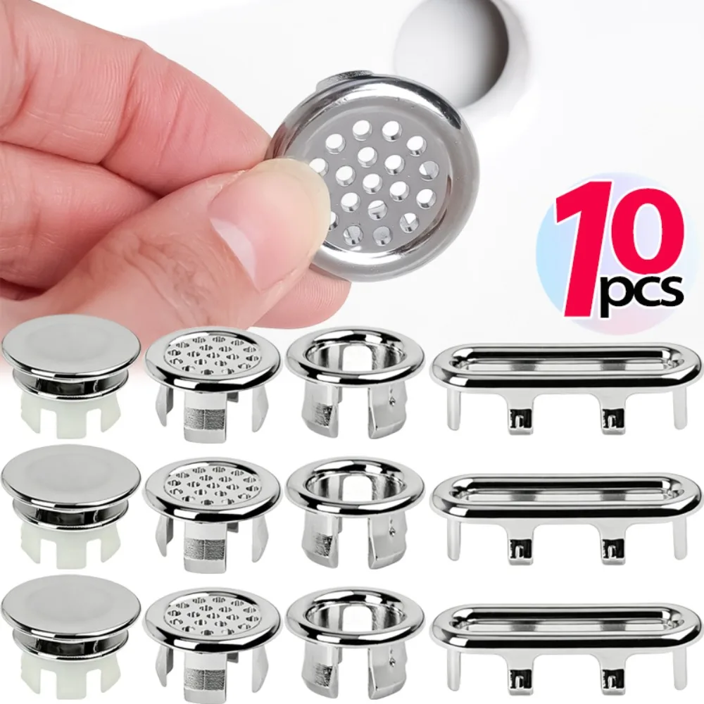 Faucet Sink Overflow Cover Sturdy Wash Basin Overflow Ring Kitchen Bathroom Basin Trim Bath Sink Round Hole Hollow Overflow Cap