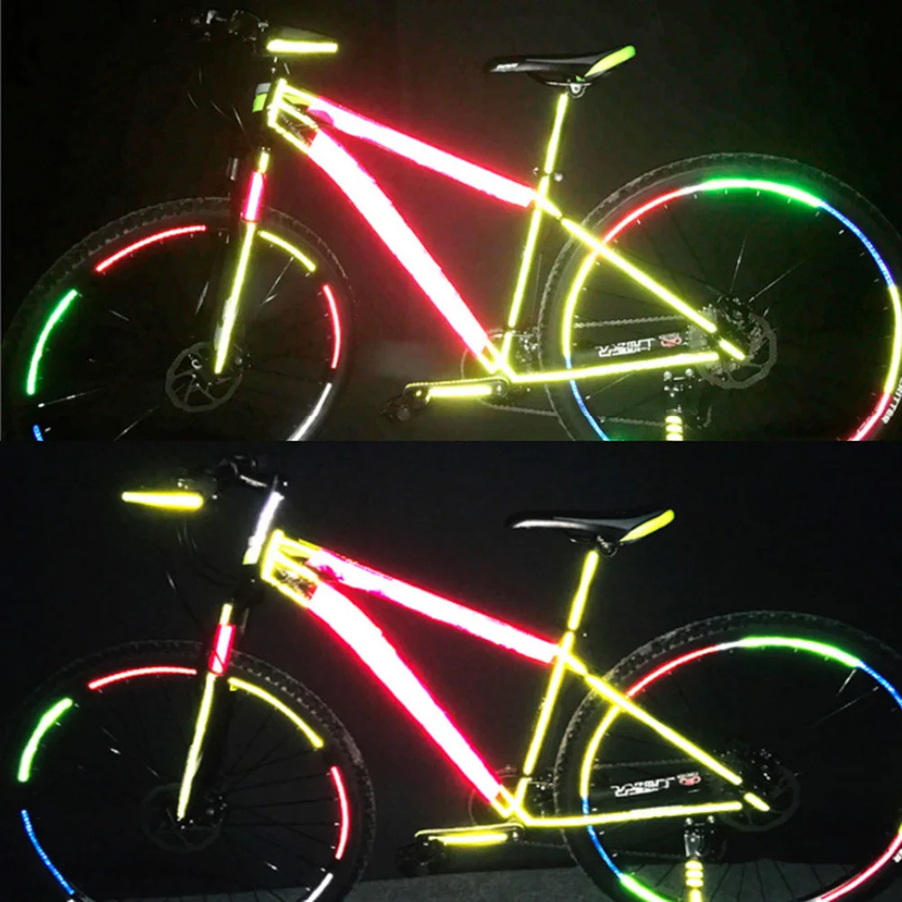 

7pcs Wheel Reflective Stickers Waterproof Accessories Tape Safety Stickers for Motorcycles Bicycles (1cm Width, 8m Length)