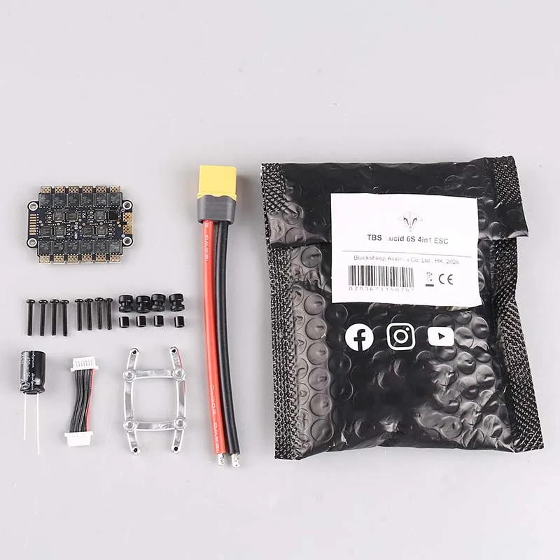 TBS Lucid 6S 4in1 ESC, AM32 Firmware 4-in-1 Electronic Speed Controller, 3-6S FPV Racing Drone RC Parts
