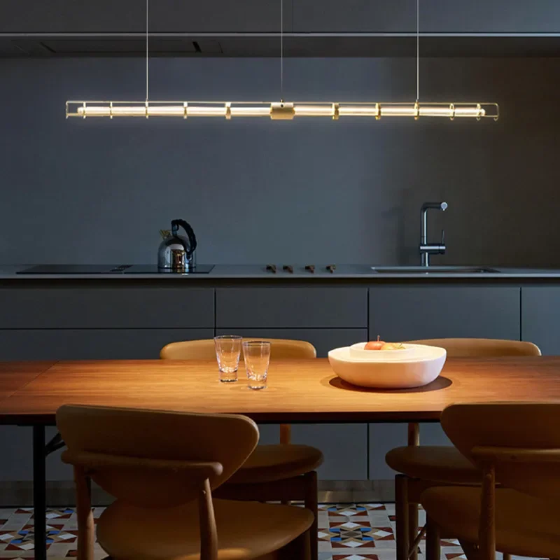 

Modern Minimalist Strip Energy-saving Pendant Light Used for Living Room Dining Table Office Coffee Table Home Hanging Lighting