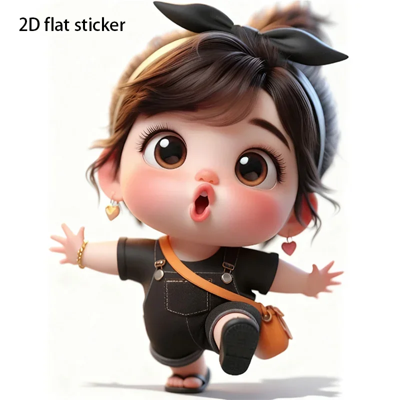 1Pc Black Bow Girl Vinyl Sticker, Waterproof Self-adhesive Decal for Car Bike Water Bottle Laptop Smooth Surface Decor