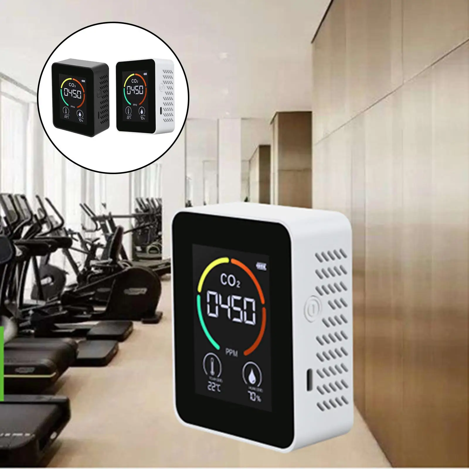Monitor LCD de calidad del aire Detector de temperatura y humedad 400-5000ppm