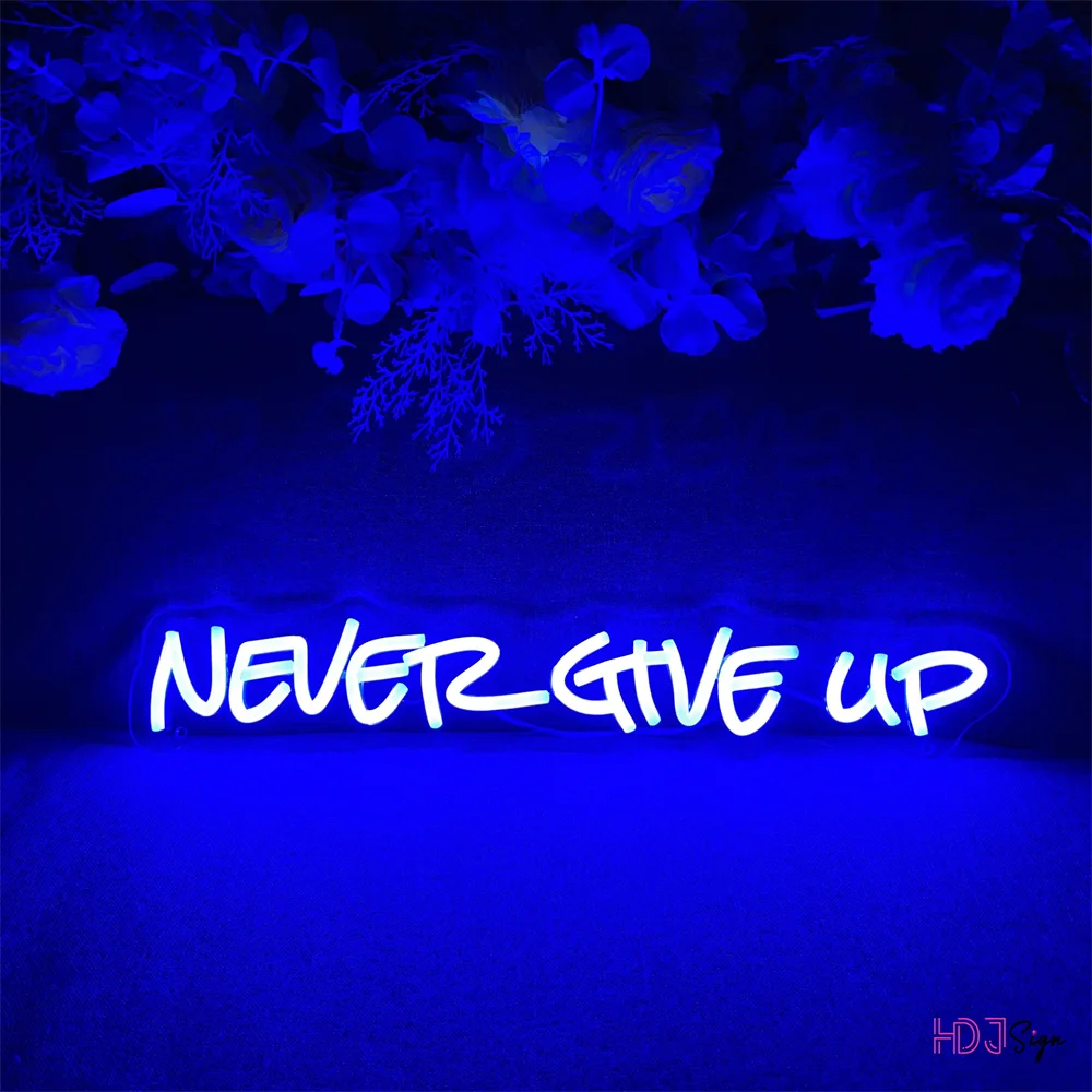 

Never Give Up Neon Sign Neon Custom led Lights sign Room Decorations Personalized Wall Decor Neon Lamps For Shop Name