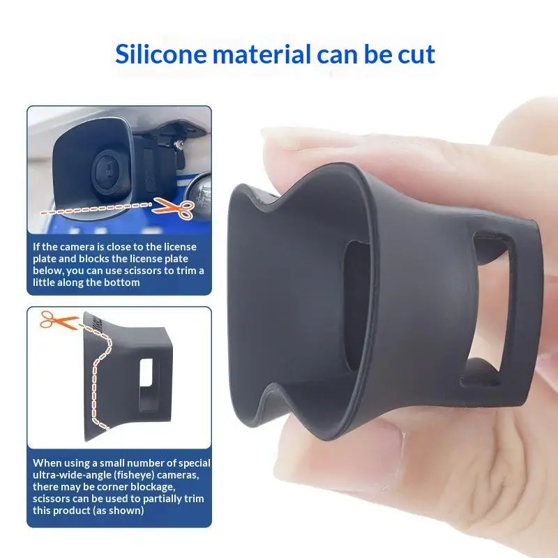 New Universal Car Rear View Camera Waterproof Cover Silicone Ield Rain Bloing Bumper Suitable For Wide-Angle Square Cameras