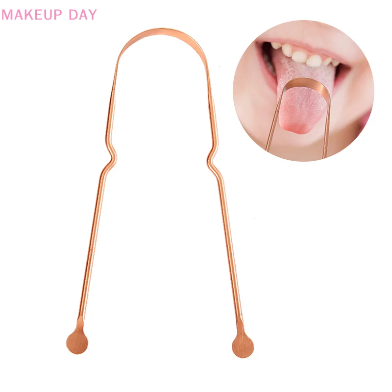 Simples Copper Tongue Scraper, Limpador de respiração fresca, Dental Cleaning Health, Oral Care Hygiene Tools