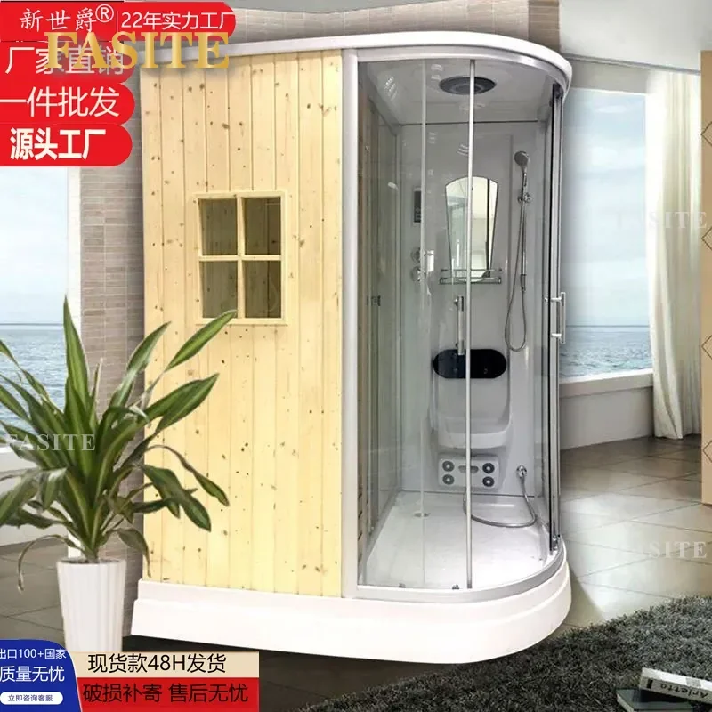 For Home Spa Arc Shower Room Integral Steam Sauna Sweat Dry Light Wave Therapy Cabin Compact Bathroom Wellness Relaxation