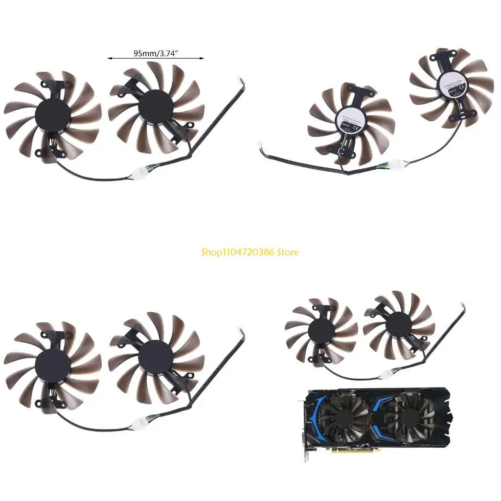 

K0EA 95mm Cooler Fan Replace for KFA2 GALAX GeForce GTX1080 1070 Mini Graphics C