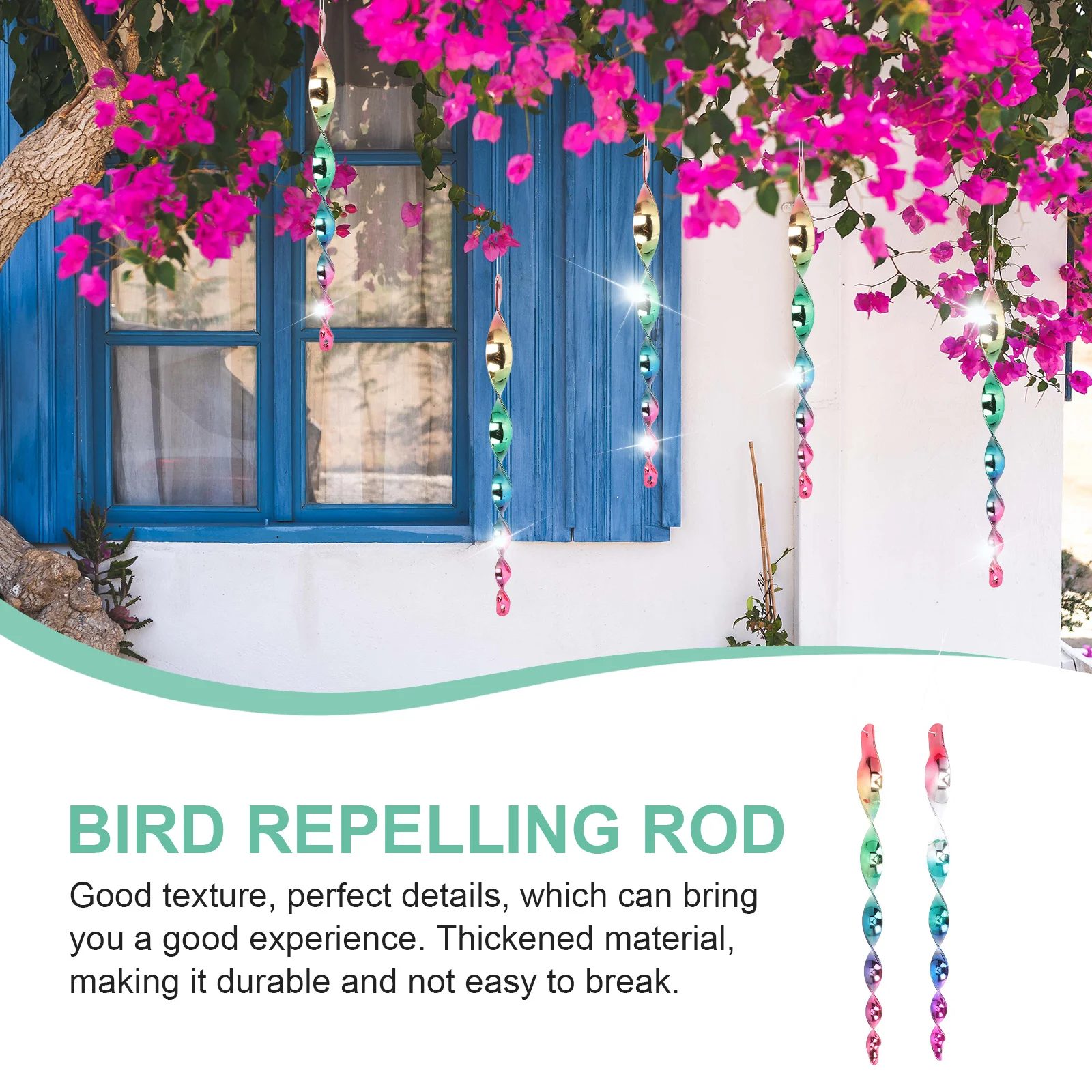 

10Pcs Bird Repelling Sticks Lightweight Portable for Gardens and Courtyards Ecological Friendly Birds Spiral Rods