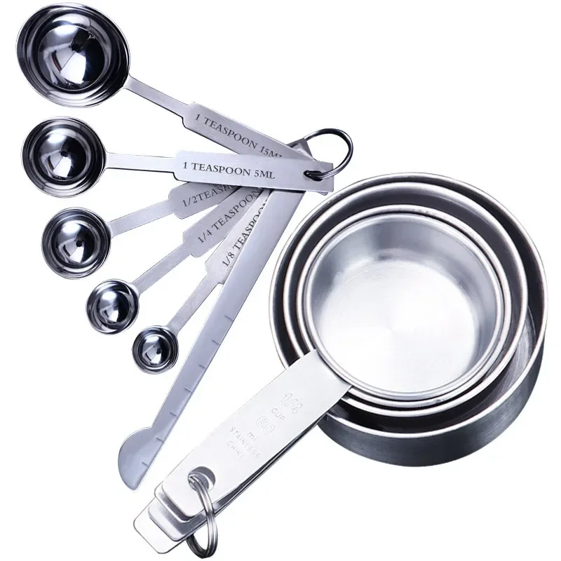 8/10/11Pcs Stainless Steel Measuring Cups and Spoons Set  Premium Stackable Tablespoons  Tools Kitchen Accessories Meauring cups