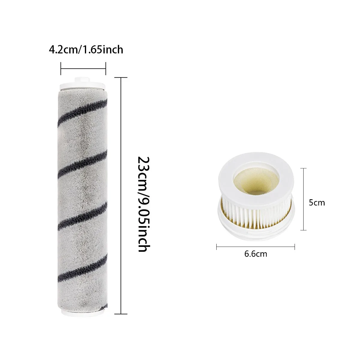 Escova de rolo de filtro hepa para xiaomi mijia 1c k10, scwxcq01rr skv4060gl, v8 v9, roidmi f8 pro aspirador de pó portátil sem fio