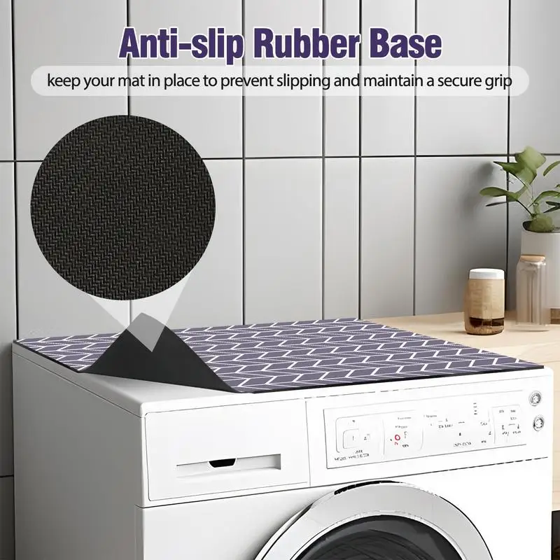 Anti-Slip Washer And Dryer Top Covers Fridge Dust Cover Washing Machine Top Cover Pad Foldable Mat For Washer And Dryer Top