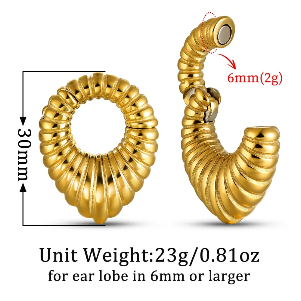 Giga 1/2 Stück 6mm (2g) Wassertropfen-Ohrgewichte, Ohrhänger, Edelstahl-Ohrdehner, Plugs, Körperschmuck, Punk – Detail 3