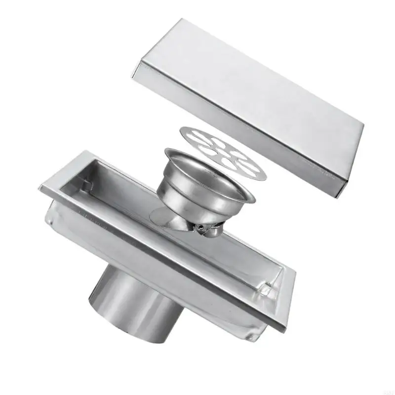 Shower Floor Drain in Grade 304 Steel with a Square Top Profile for Bathroom Use 55KF
