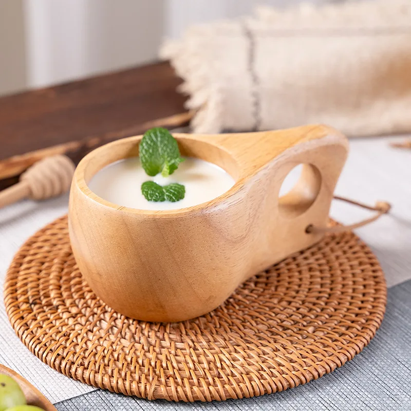 New200ml كوب خشبي خارجي للتخييم القدح أكواب حليب القهوة أكواب أكاسيا-خشب درينكوير Bushcraft قطعة أثرية للمطبخ والحرف الخشبية المنزلية