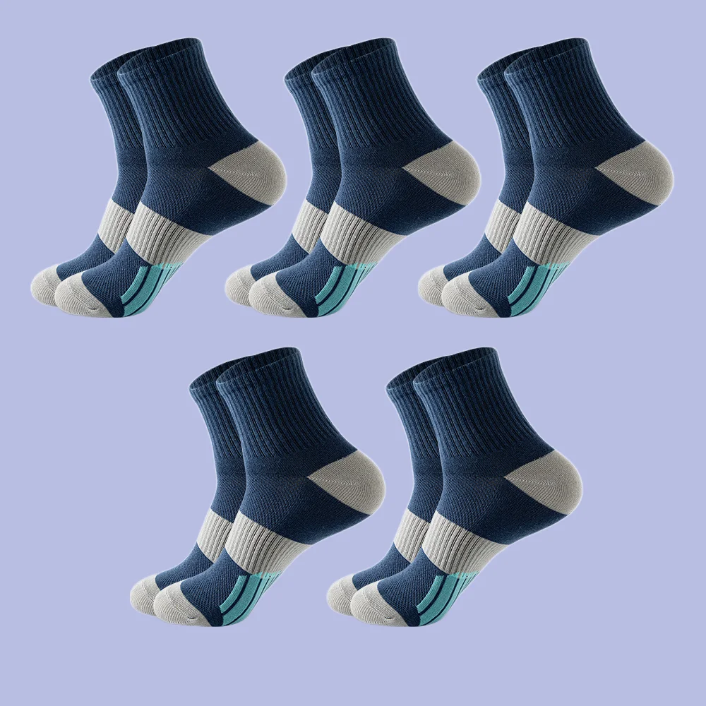 Calcetines deportivos de alta calidad para hombre, medias atléticas universitarias transpirables, absorbentes del sudor, profesionales, para correr, 5 pares