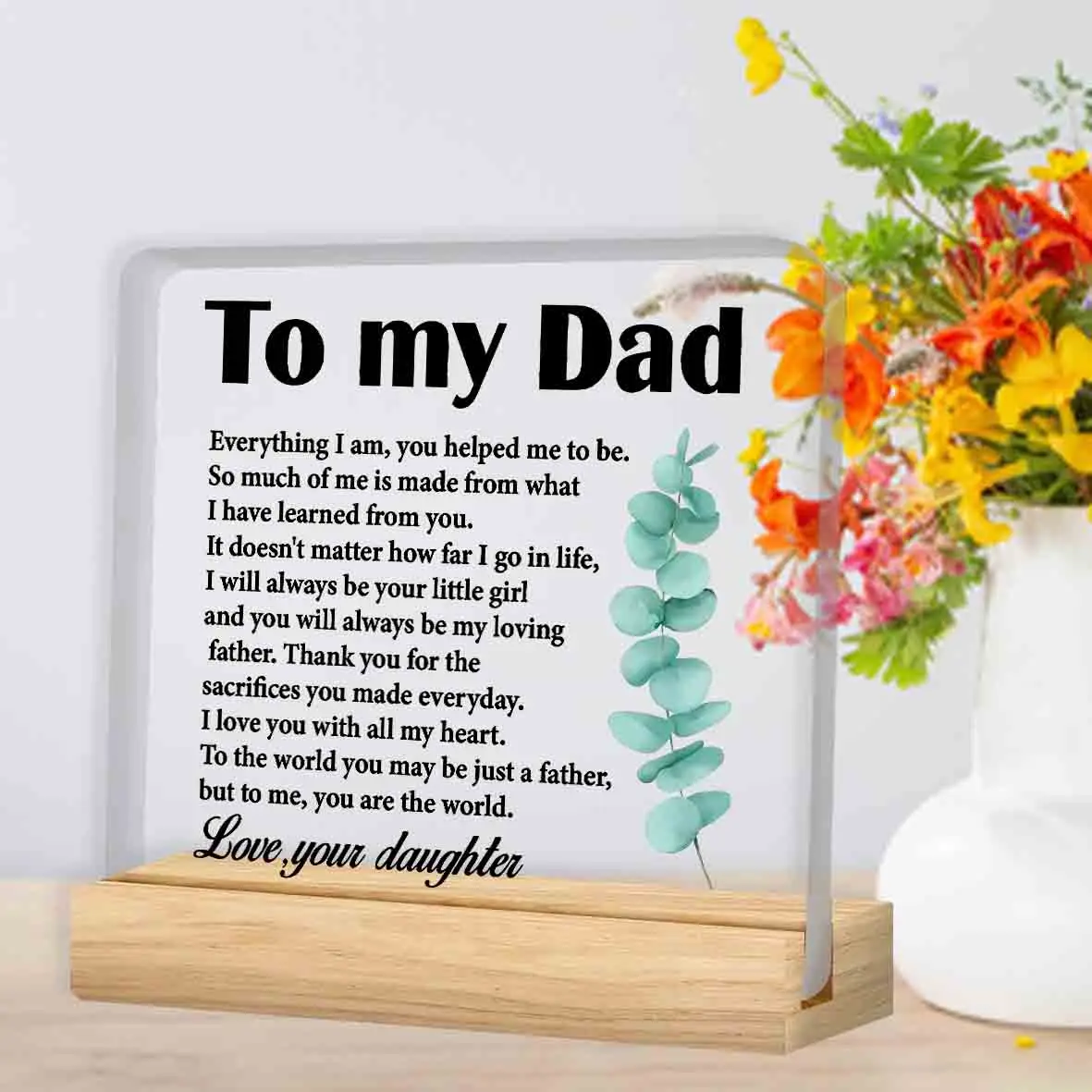 The Best Gift for Dad, Send a Gift to Dad, Birthday Christmas Father's Day Gift to Dad,  Acrylic Desk Decorations