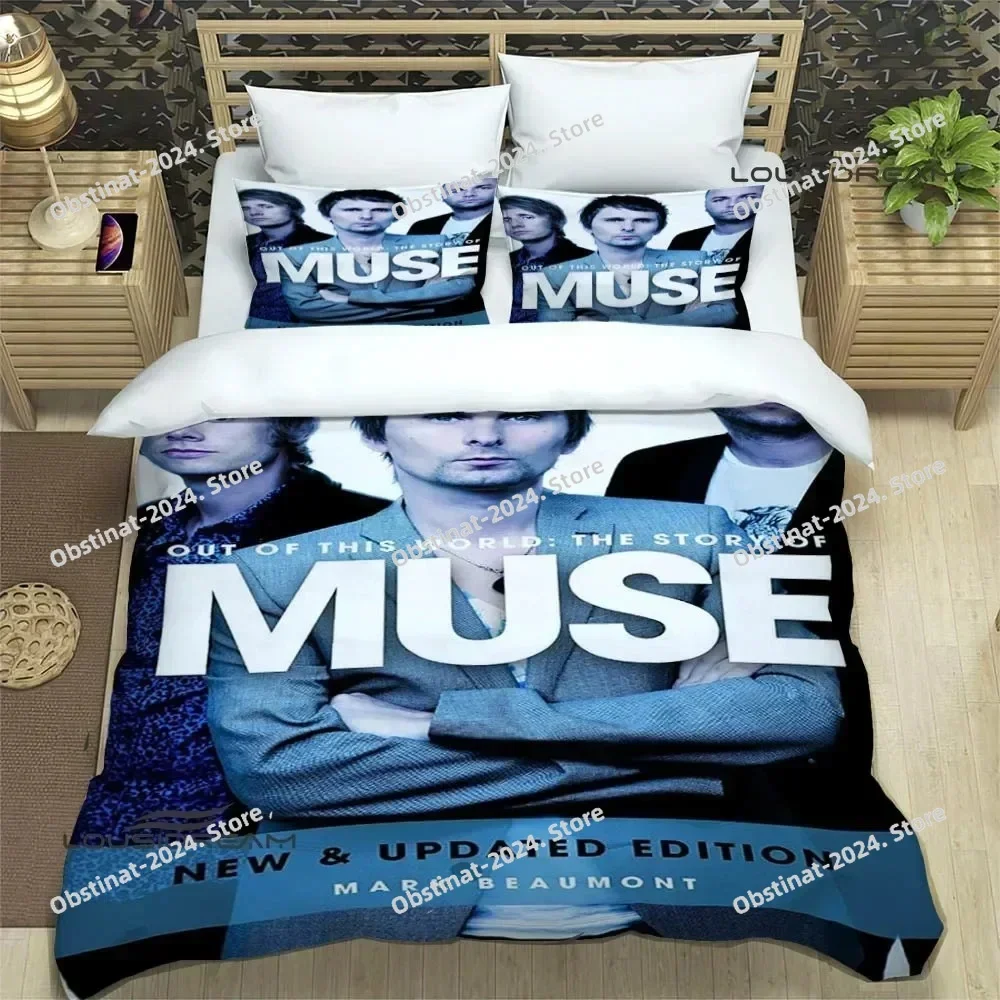 

Rock band Muse Bedding Set Printed Bed Set With Pillowcase Bed Duvet Cover Soft Single Double Queen Super King Size luxury gift