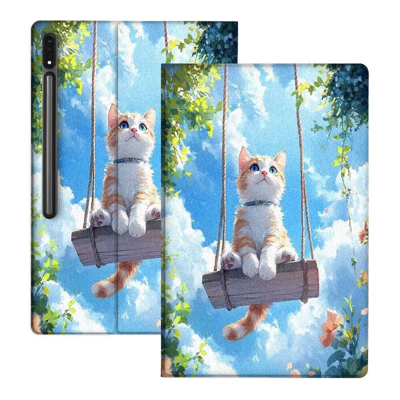

Cute Cat Underwater Bubble Gift For Samsung Galaxy Tab S10 S9 S8 S7 FE Lite Soft Flexible Support Tablet Case