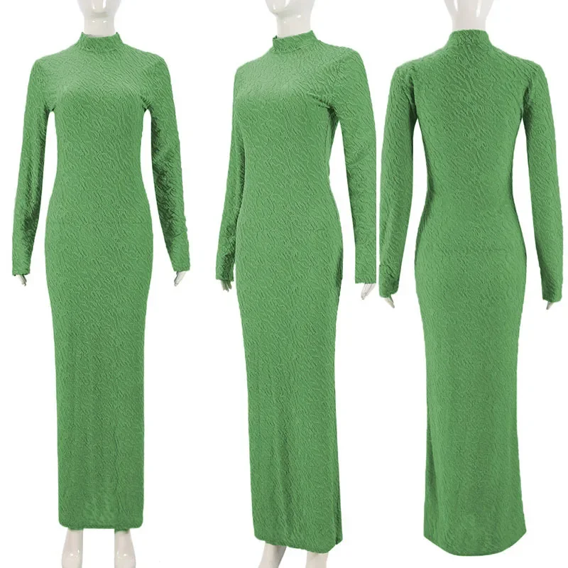 섹시한 긴팔 시어링 바디콘 맥시 드레스 여성 우아한 나이트 클럽 파티 시스루 스트레치 프롬 롱 드레스 로브 롱