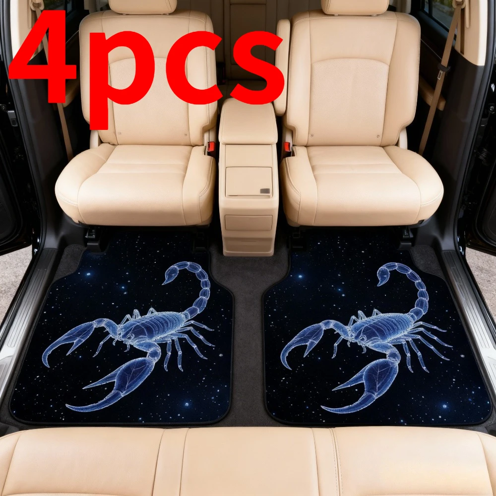 

4Pcs Scorpio Starry Sky Car Coil Mats Stylish Auto Accessories for Aesthetic Owners