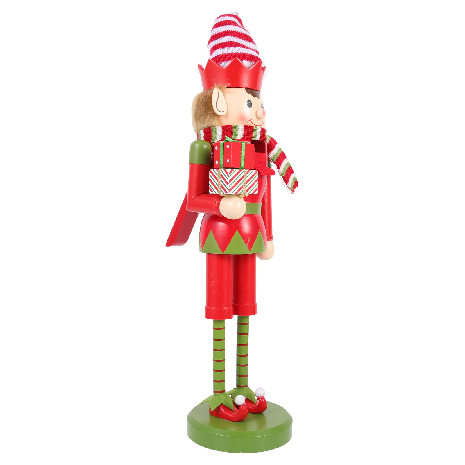 Nutcracker Elf Gingerbread Christmas Decor Woodsy Ornament Craft Holiday Nutcrackers Figures Desktop Decoration Wooden