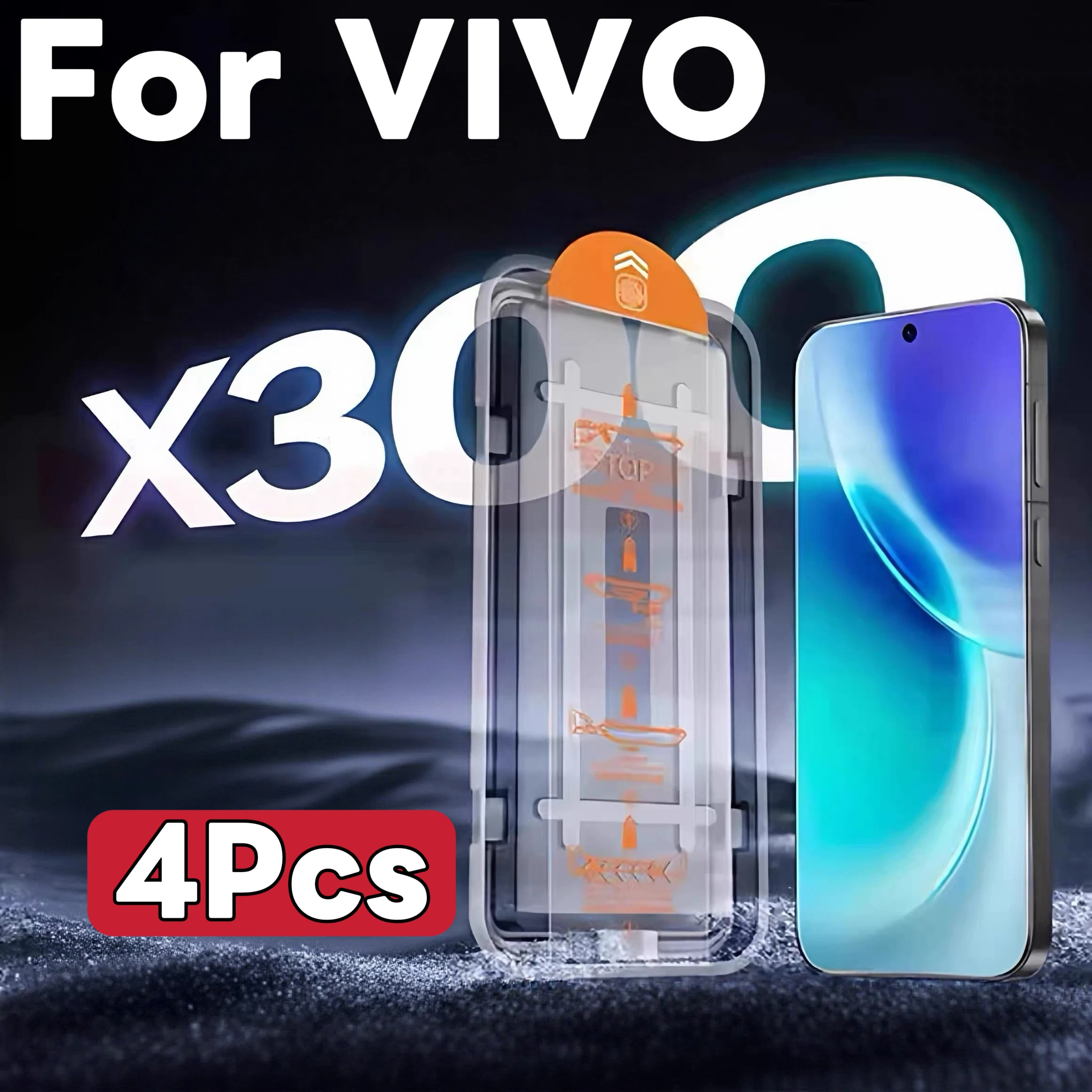 

4-Pack Tempered Glass Screen Protector for VIVO X-Series - HD Clear, Bubble-Free & Dust-Free