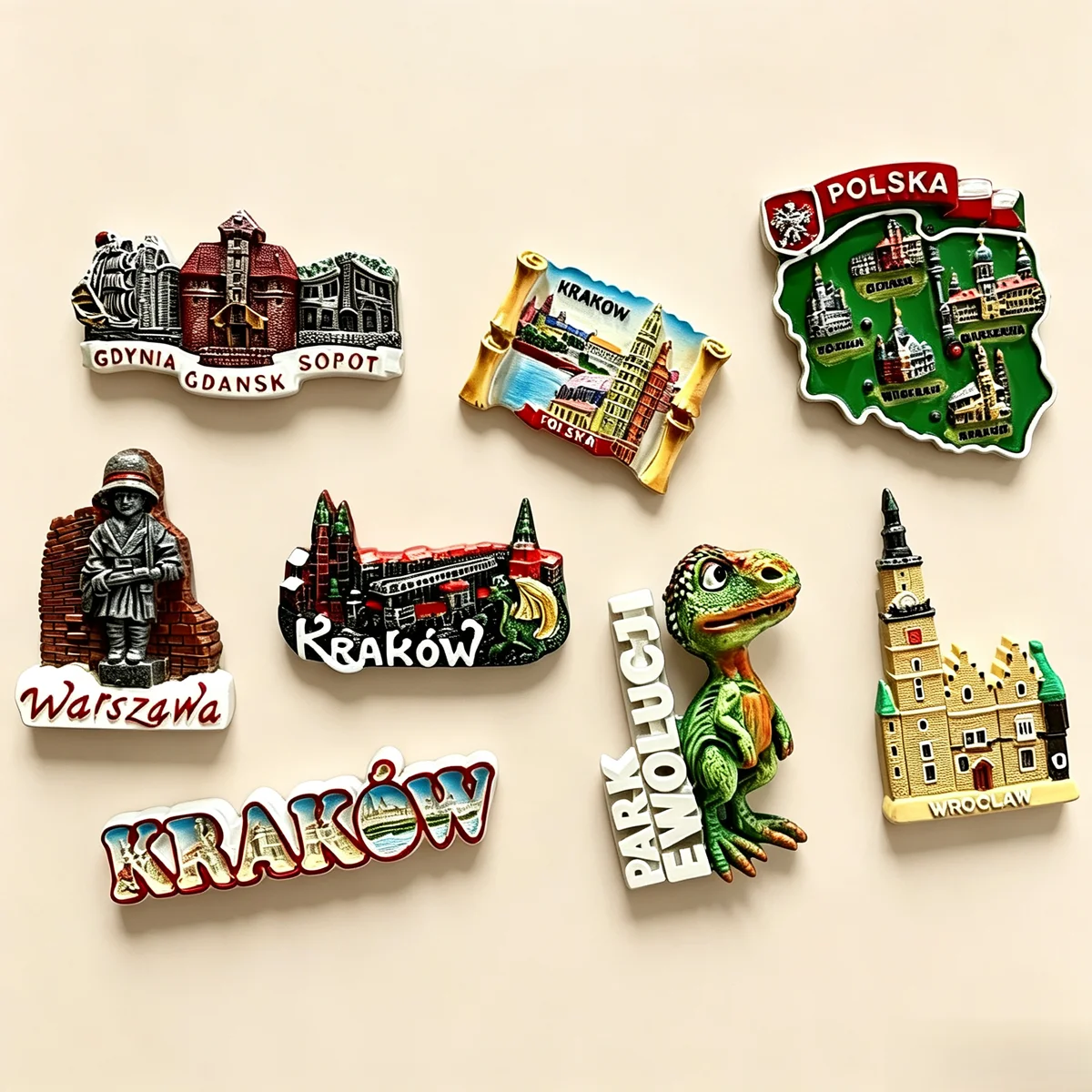 New Poland 3D Fridge Magnets Ornament Souvenir Resin Handicraft Refrigerator Magnets Sticker Collection Gift Home Decoration