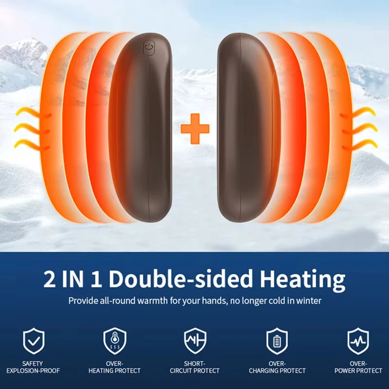 Magnetic Electric Hand Warmers 2Pack 5000mAh Large Capacity Portable USB Hand Warmer for Winter Outdoors Camping view 5