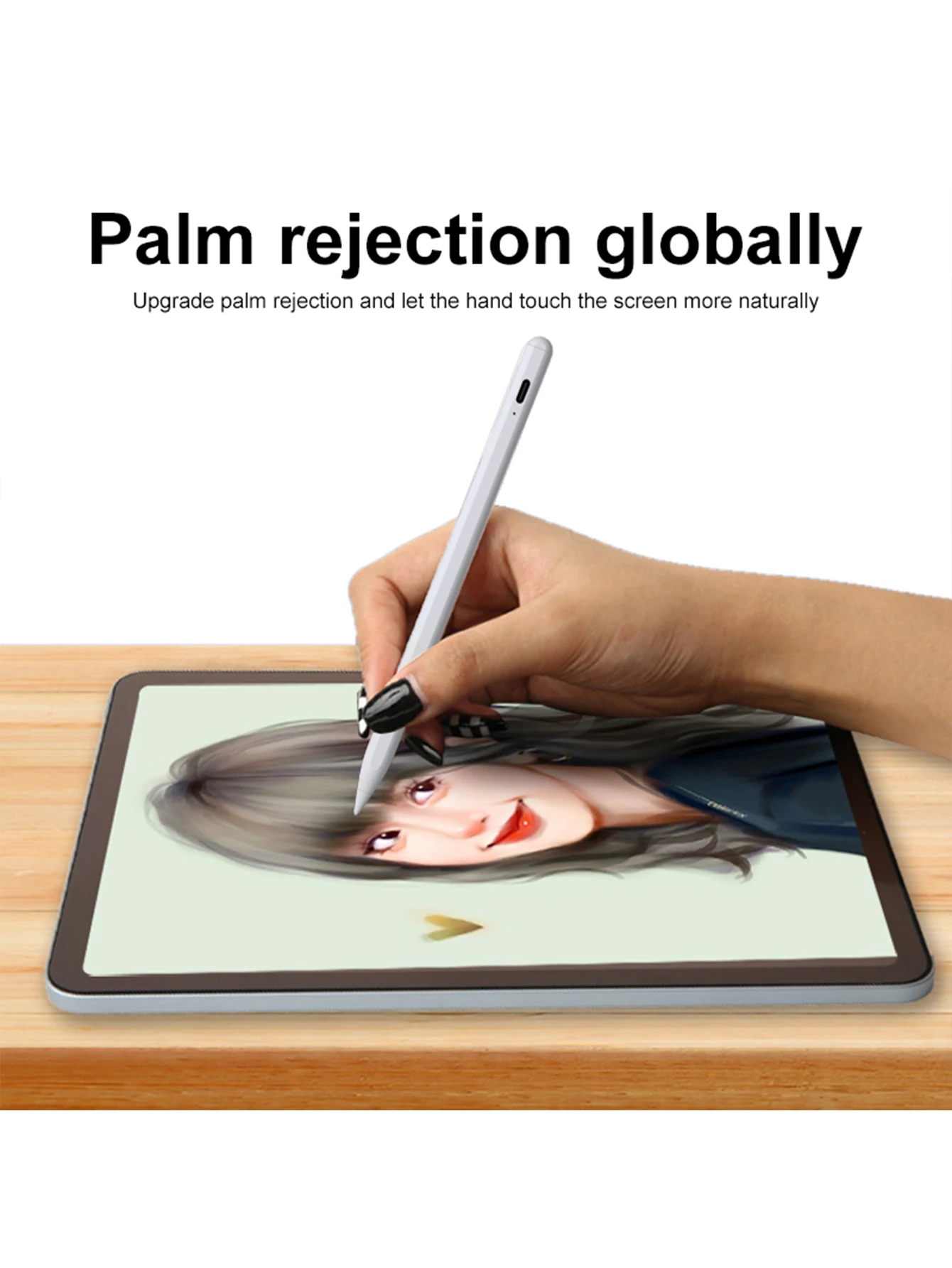 For Apple Pencil Palm Rejection Power Display iPad Pencil Pen Accessories 2024 2023 2022 2021 2020 2019 2018 Pro Air Mini Stylus