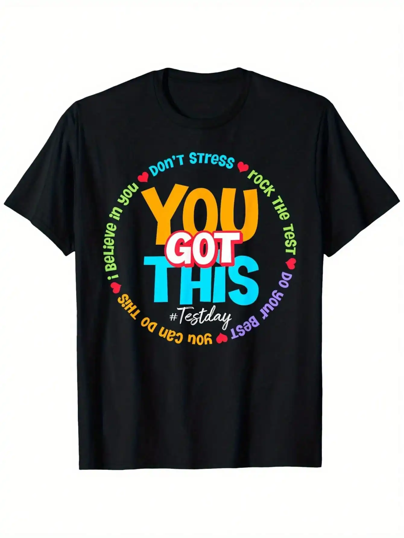 

[Minimalist] Men's Motivational Teacher T-Shirt - 'You Got This' Exam Day Rock The Test Design, 100% Cotton,