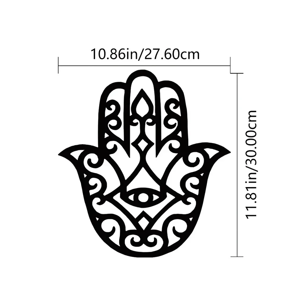 1pc Wall Art Decorations, Hamsa Hand Theme Decor Indoor Livingroom Black Classic Room Decor Wall decoration