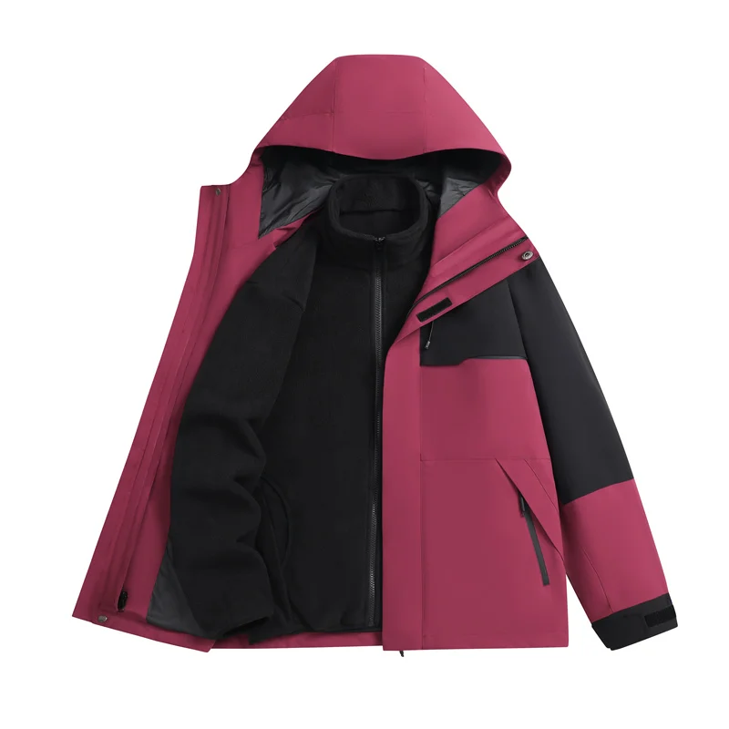 

Куртка-трансформер свободного кроя для активного отдыха с капюшоном, для альпинизма, ветрозащитная, водонепроницаемая, теплая, весна-осень