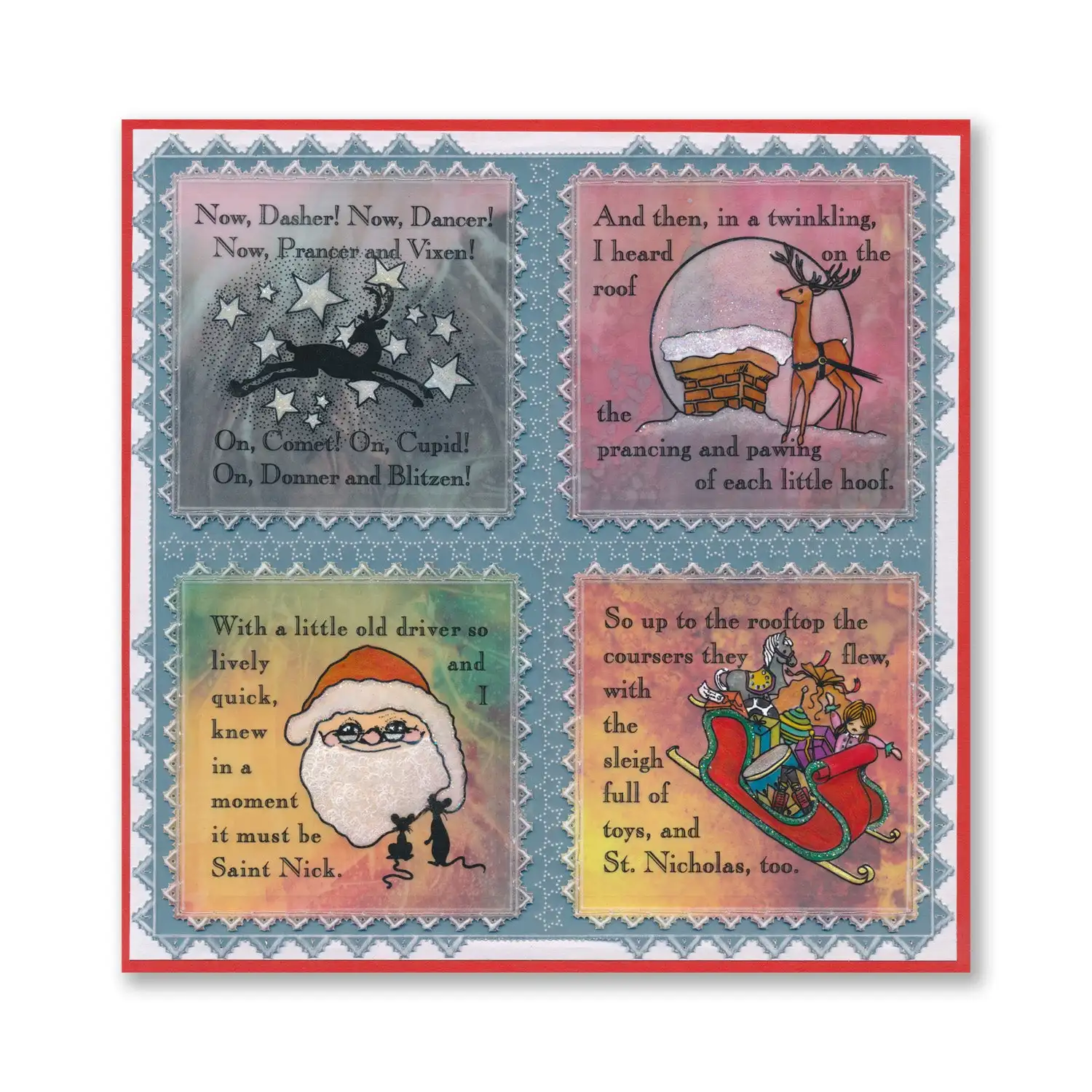 Twas The Night Christmas Colouring Booklet Clear Stamps For DIY Making Card Scrapbook Embossed Paper Template September 2026 New
