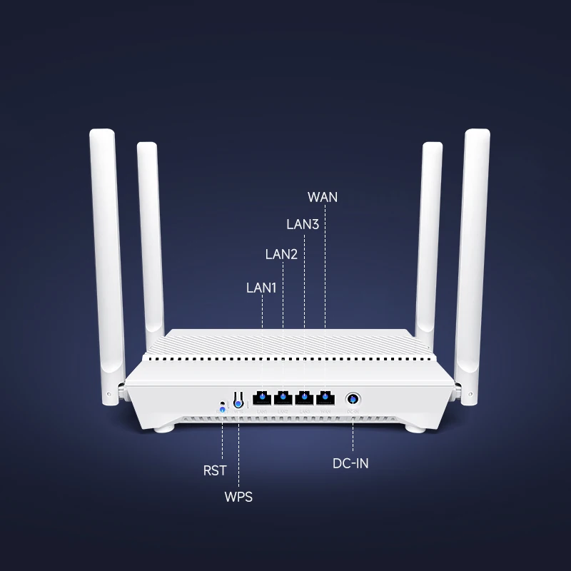 BtiNet WiFi6 Router Ax3000 2.4GHz 5GHz Dual Band Gigabit Router Nirkabel Antena Perolehan Tinggi Sinyal Kuat 4 Port