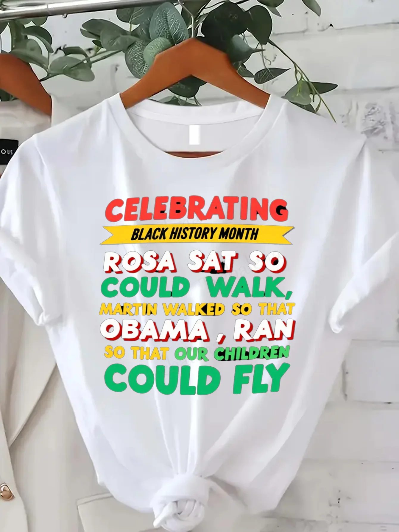 

Women T-shirt Celebrating Black History Month T-Shirt for Women - Rosa, Martin, Obama Inspired Design