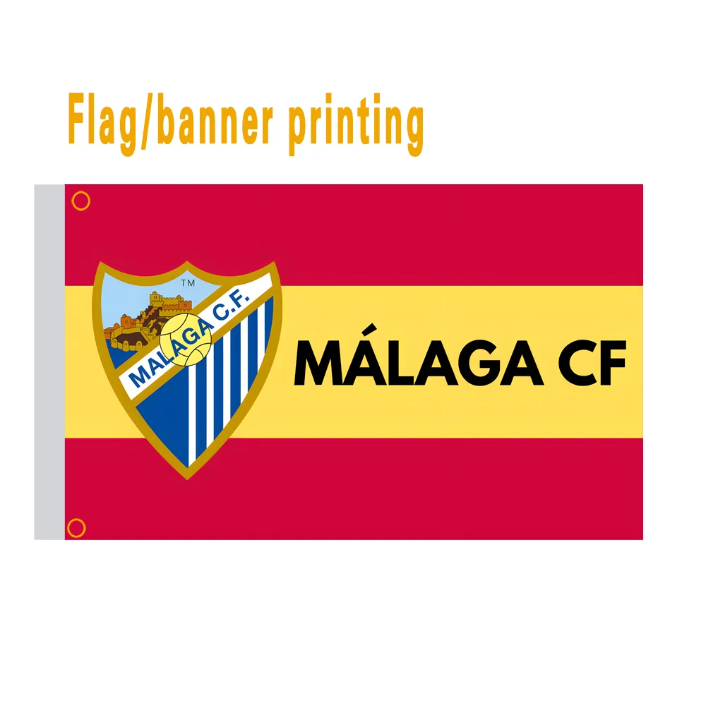 Spanish Malaga Football Club Flags Banners Professional Team Logo Printed for Spain Fans And Clubs CF