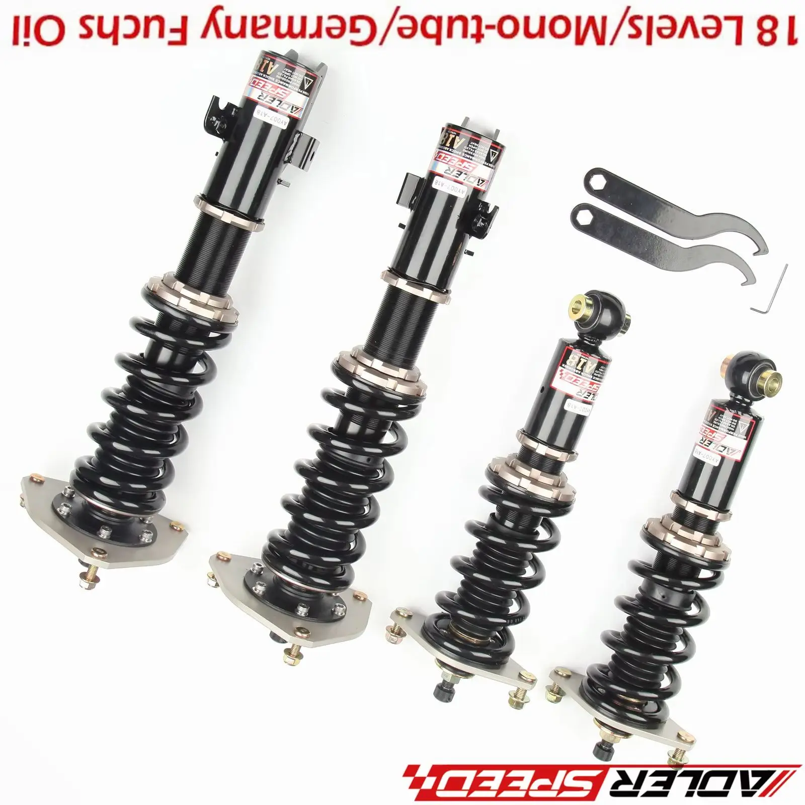 

S+ ADLERSPEED Coilovers For 2008-14 Subaru Impreza WRX 18 Level Adj.Height Springs