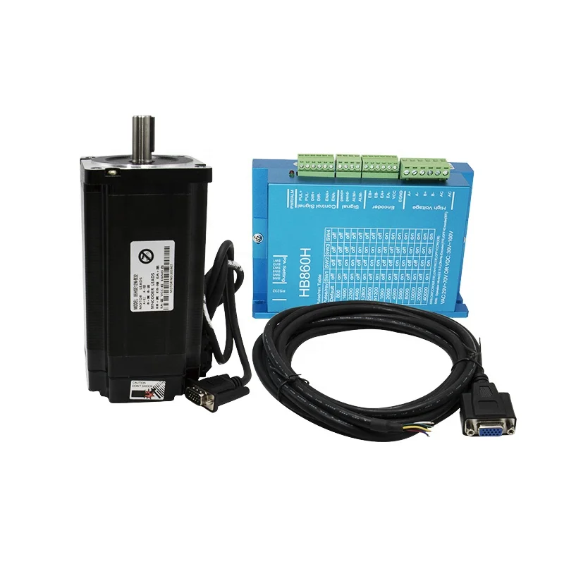 HLTNCNema34 حلقة إغلاق 4.5Nm محرك متدرج + HBS860H سائق هجين + 400w60v إمدادات الطاقة + لوحة تحكم MACH3 لـ CNC