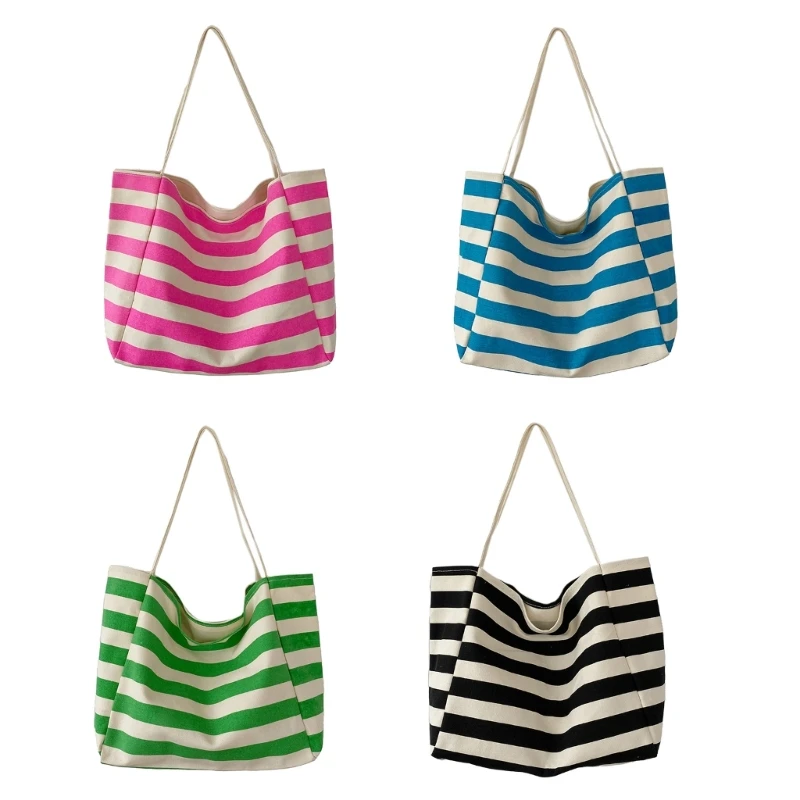 

Элегантная полосатая пляжная сумка для женщин, большая сумка для бассейна, сумки на плечо, сумки на плечо 066F