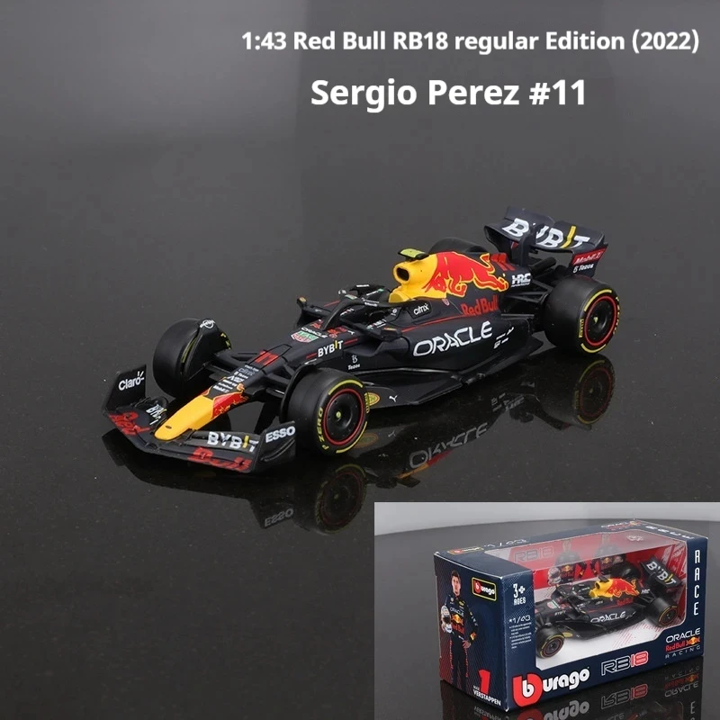 Car Model Bburago 1:43 Red Bull Rb18 1 Formula Racing Car 1 Verstappen Sergio Simulation Alloy Die Casting Car Model Toy