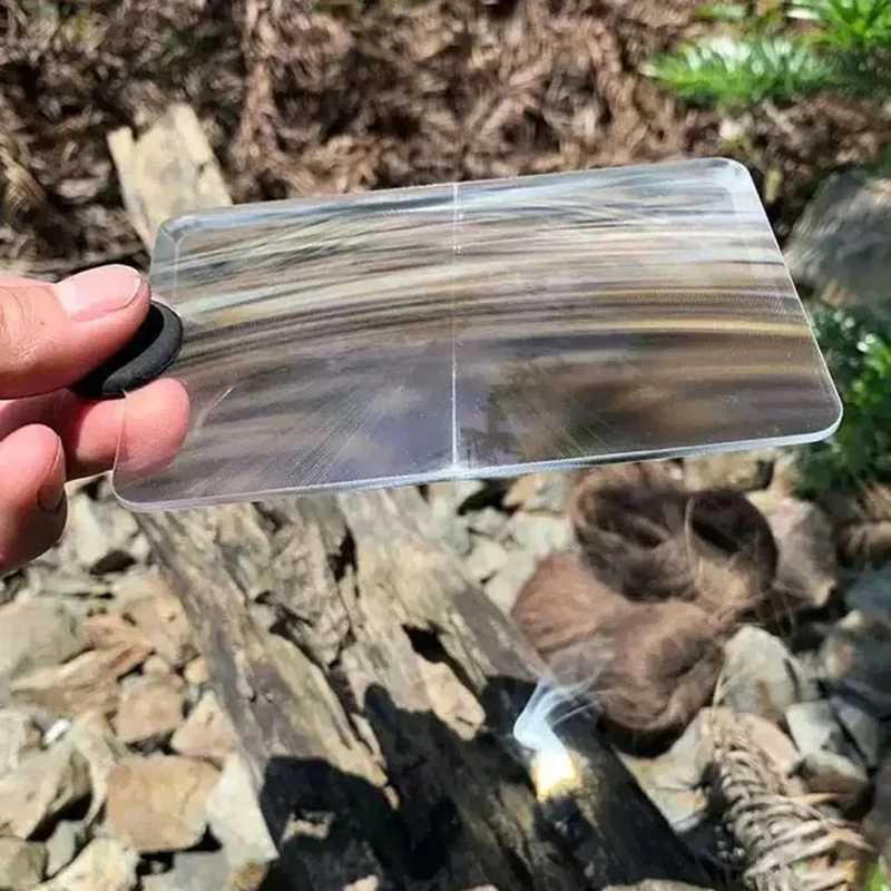 Magnifying Glass Card Fire Starter Outdoor Solar Lgniter Fresnel Solar Concentrator Picnic Lgnition Tools Survival Multitools