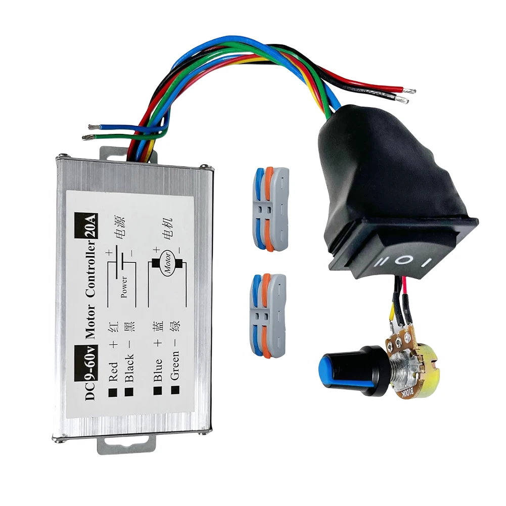 

20A PWM DC Motor Speed Controller DC 9V-60V PWM Monitor Dimmer Governor 1200W Motor Speed Controller Regulator Driver