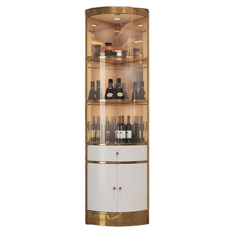 # High-End Glass Wine Cabinet New Style Country Garden Triangle Display for Home Hotel Wall Corner Living Room Furniture for